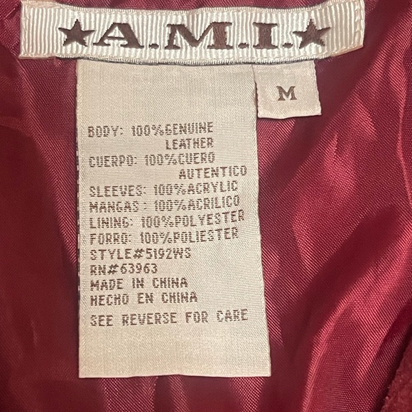 A.M.I. 1970's Red Suede Leather Sweater Boho  Ribbed jacket - Picture 3 of 6